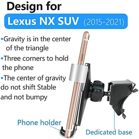 LUNQIN Premium Car Phone Holder for Lexus NX Models (2015-2021) – Secure Gravity Cradle for Safe Navigation & Charging – Ultimate Smartphone Mount for NX300 h, NX300, NX200 t SUVs – Easy Installation & Enhanced Compatibility for All Devices