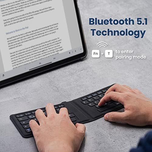 Unleash Productivity with the Perixx PERIBOARD-805 E US Wireless Foldable Bluetooth Keyboard – Ultra-Thin Ergonomic Design for Seamless Typing on i OS, Android & Windows Devices – Perfect Travel Companion for Professionals & On-the-Go Users!