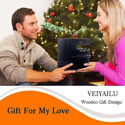 Gifts for Dad Men Mom Women from Daughter Son Birthday Gifts Nightstand Organizer Mens Wood Phone Docking Station (Black) – Enhanced Compatibility and Speed