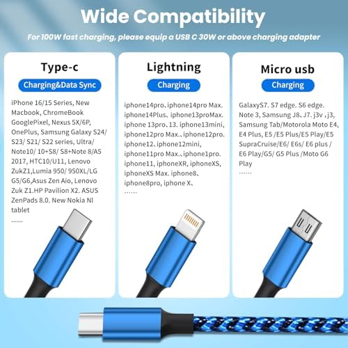 Ultimate 4-in-1 Fast Charging Cable – 65 W Multi-Device Charger with E-Mark Chip for i Phone 16/15/14/13, i Pad, and Laptops – High-Speed USB-C/Lightning Connectivity for Enhanced Performance and Versatility