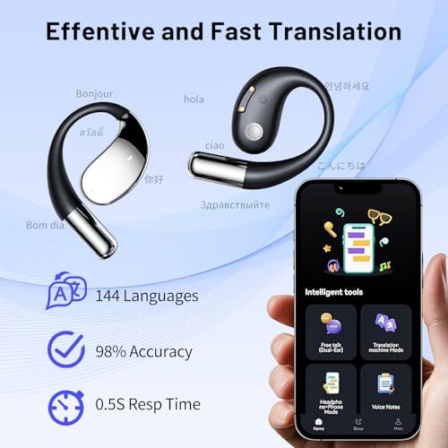 AI-Powered 144-Language Translation Earpiece: Seamless 3-in-1 Bluetooth Earbuds for Instant Communication on i Phone & Android – Perfect for Travel, Business Meetings, and Language Mastery with Enhanced Speed & Compatibility