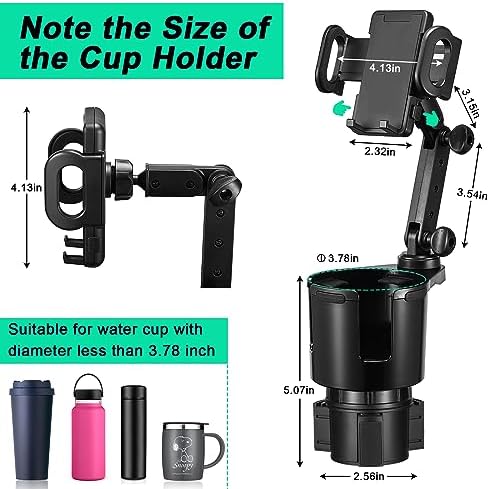 Revolutionize Your Driving with the This Hill Adjustable Car Cup Holder Expander and 360° Rotating Phone Mount – Universal Fit for All Smartphones, Including i Phones, for Ultimate Navigation and Connectivity Safety