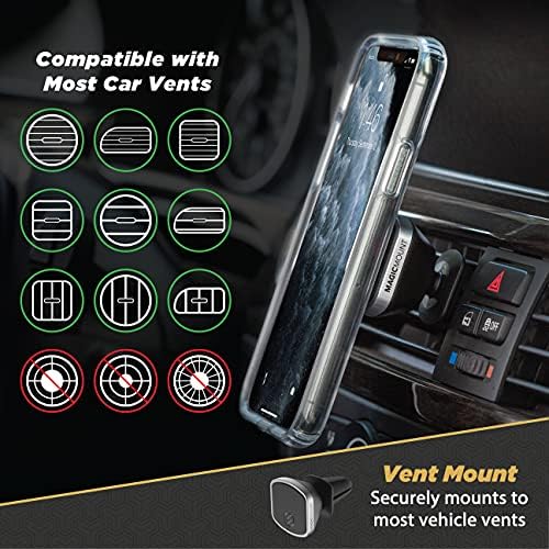Scosche Magic Mount Select Dual Pack – Premium Magnetic Car Phone Holder for i Phone & Android – Secure 360° Adjustable Mount for Hands-Free Driving – Ideal for Dash & Window Use – Durable Design for Enhanced Compatibility & Safety