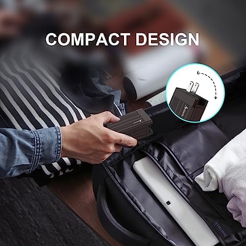 67 W Ga N III Fast Charging Wall Adapter with 3-Port USB-C Charger and 5 ft Type C Cable – High-Efficiency Multi-Device Power Solution for Mac Book Pro/Air, i Phone 14/13, and i Pad Pro – Compact Foldable Design for On-the-Go Charging