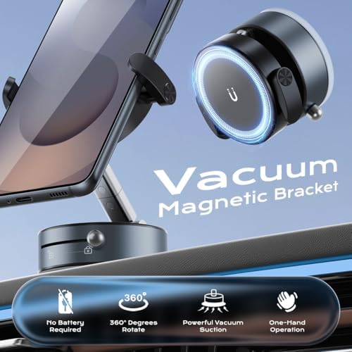 Revolutionary 360° Magnetic Car Phone Holder – Versatile Suction Mount for All Mag Safe Devices – Ultimate Convenience for Drivers, Fitness Enthusiasts, and Beauty Applications – Experience Superior Stability with Innovative Vacuum Technology – Compact and Foldable Design for Easy Portability – Seamlessly Navigate Hands-Free While Ensuring Maximum Safety and Comfort on the Road