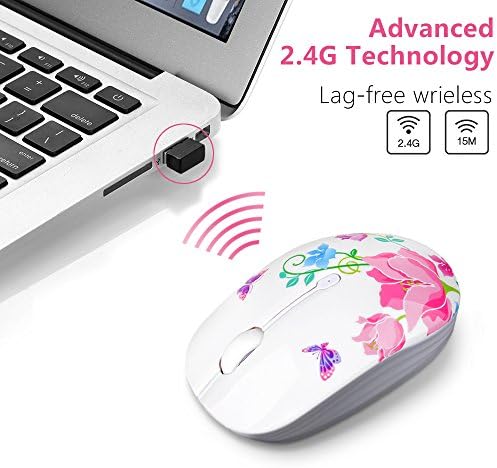 Ultra-Quiet Wireless Mouse with Nano Receiver – Perfect for PC, Laptop & Mac Book | Portable Optical Mice for Effortless Navigation | Ergonomic Design for Comfort & Productivity | Ideal for Mobile Professionals & Students