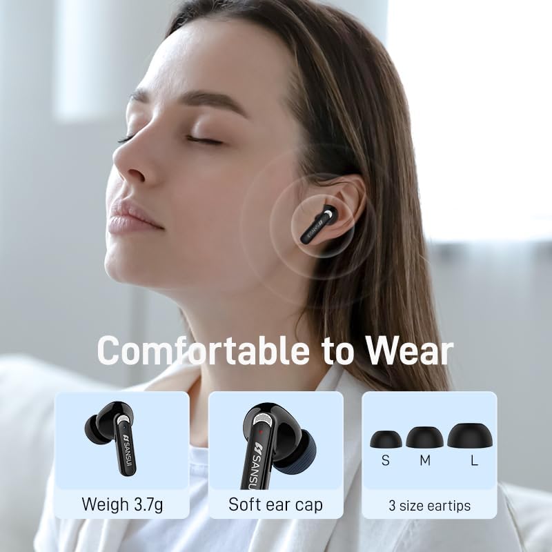 Revolutionize Your Audio Experience with SANSUI W9 TWS Earbuds – Advanced 5.4 Wireless Sports Headphones Featuring Ultra-Low Latency Gaming Mode, Superior Hi-Fi Stereo Sound from 10 MM Dynamic Drivers, and an Extended 23-Hour Battery Life with Convenient LED Indicator, Ideal for Gamers and Active Lifestyles