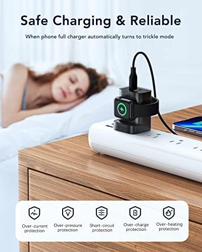 VRURC Portable Wireless Magnetic Charger for Apple Watch – 3-in-1 Travel Essential with PD 20 W Fast Charging, Compatible with i Phone 16/15/14/13 & Android Devices – Lightweight Design in Stylish Purple for Ultimate Convenience