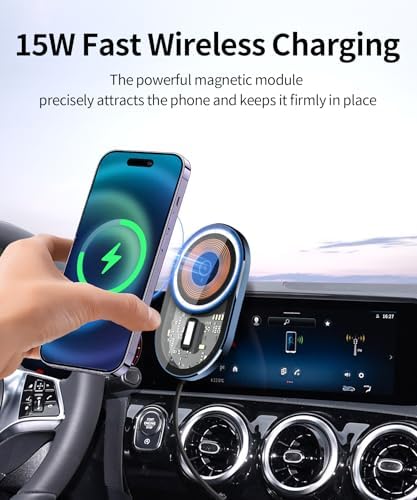Wireless Charging car Phone Holder for Mercedes Benz CLA-Class 2020-2025/GLB-Class 2020-2025 GLA-Class 2021-2025/A-Class 2019-2022/EQB 2022-2025 Accessories 10.25 inch Screen Fixed Clip – Enhanced Compatibility and Speed
