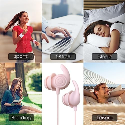 Hmusic Sleep Earbuds – Ultra-Comfortable Wired Headphones with Soft Silicone Earplugs for Side Sleepers, Meditation, and Travel – 3.5 mm Compatible with Built-in Mic for Hands-Free Use – Stylish Black Design for Ultimate Relaxation and Noise Isolation
