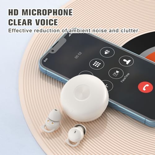 Transform Your Sleep Experience with Mini Wireless Noise Cancelling Earbuds for Side Sleepers – Ultra-Comfortable Bluetooth Design in Skin-Tone Finish for Unmatched Comfort and Device Versatility – Ideal for Restful Nights and Relaxing Moments