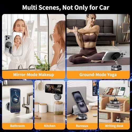 Magnetic Car Phone Mount for i Phone 15/14/13 Pro Max – Advanced 360° Rotatable Holder for Secure Hands-Free Navigation, Dashboard & Windshield Use, Optimized Mag Safe Compatibility for Effortless Stability and Convenience on Every Drive