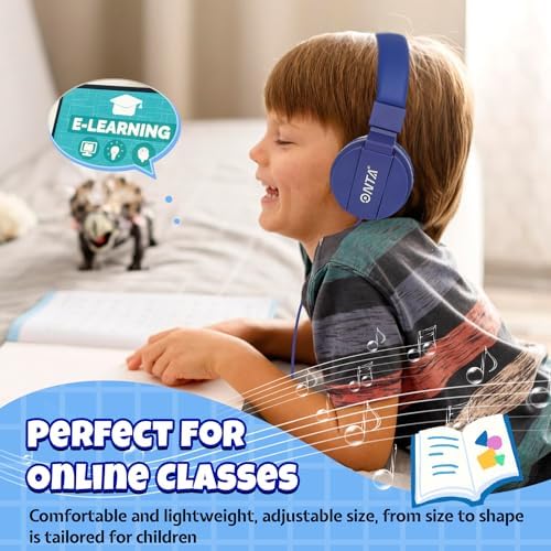 Premium ONTA Kids Headphones – Comfortable Noise-Canceling On-Ear Headset for Young Learners | Durable Wired Earphones Designed for School, Travel, and Home | Perfect Fit for i Pads, Smartphones, and Laptops | Unmatched Sound Quality for Ages 3+