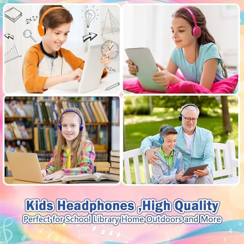 Colorful Classroom Headphones for Kids | Durable 6-Pack Wired Earbuds with Adjustable Fit | Engaging Audio Experience for Enhanced Focus | Compatible with Computers & Chromebooks | Perfect for Group Learning Activities and Young Learners