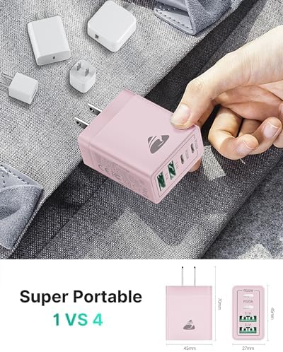 Aiminu 40 W 4-Port USB C Wall Charger Block 3-Pack – Efficient PD Fast Charging Solution for i Phone 15/14/13/12/11/Pro Max, i Pad & Android Devices – Ideal for Home, Travel, and Multi-Device Power Needs