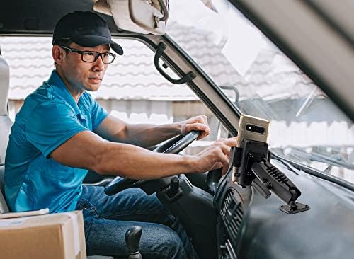 ARKON Drill-Base Mega Grip Phone Mount – Universal Compatibility for i Phone, Galaxy, Note & Pixel | 360° Adjustable Viewing Angle | Durable AMPS Flat Surface Installation | Enhanced Grip Technology for Ultimate Stability – Perfect for Safe Driving and Hands-Free Use