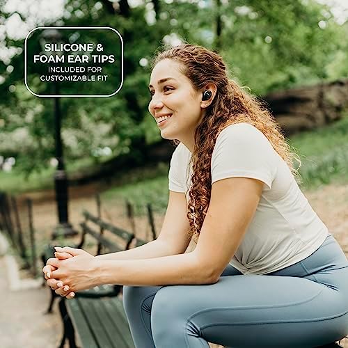 Altec Lansing True Evo+ Wireless Earbuds with 4-Hour Playtime and Portable Qi Charging Case – Seamless Bluetooth Access to Siri & Google Assistant – Waterproof Design for Active Lifestyles – Unmatched Comfort and Compatibility for Everyday Use