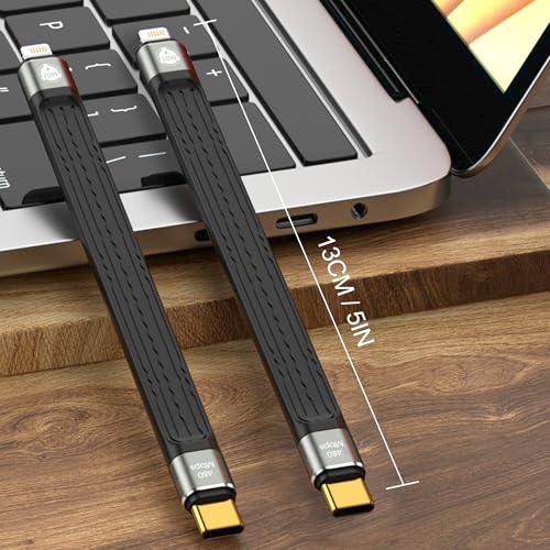 Ultra-Fast 8.5-Inch USB C Cable – Thunderbolt 4 Type-C C to C with 40 Gbps Data Transfer & 240 W PD Fast Charging – 8 K@60 Hz Video Output Compatible with i Phone 16 Pro Max, Mac Books & External SSDs – Perfect for Travel & Efficient Workspaces