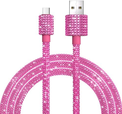 Bling Sparkling Black Diamond USB to USB C Cable – 4 FT 60 W Fast Charging Charger for i Phone 16, 15 Plus, Pro Max & Samsung Galaxy S25, S24, S23 – Stylish Braided Design for Enhanced Durability and Compatibility – Luxury Tech Accessory for High-Performance Power Delivery
