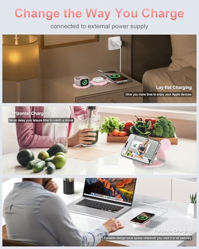 Ultimate 3-in-1 Magnetic Wireless Charging Station for Apple Devices – Foldable Travel Charger for i Phone 16/15/14/13/12 Pro Max, Apple Watch & Air Pods – Fast, Efficient, and Stylish Power Solution for On-the-Go Charging
