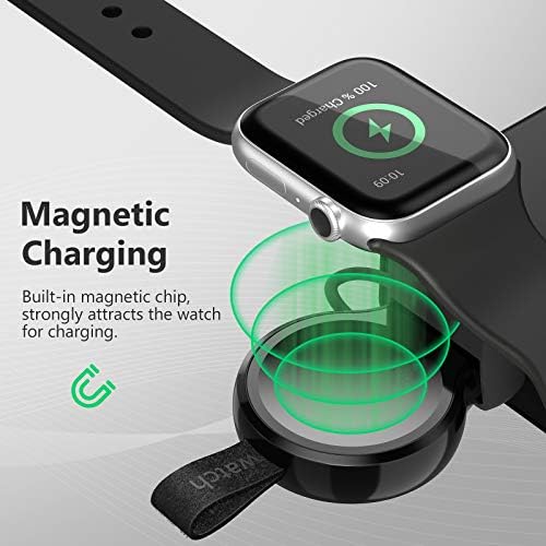 Portable Magnetic Wireless Charger for Apple Watch – Fast Charging i Watch Accessory for Ultra, Series 1-9, and SE – Travel-Friendly Cordless Design for Ultimate Convenience and Durability