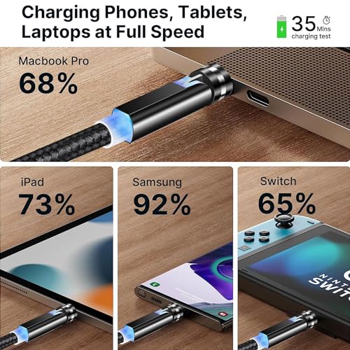 AICase 3-in-1 Magnetic Charging Cable – Retractable Fast Charging Solution for Type-C, Micro USB & i Phone Devices – Tangle-Free and Durable Design for Effortless Organization & Seamless Connectivity
