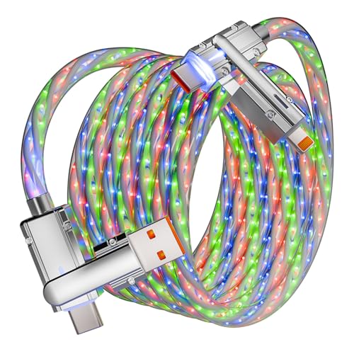 Ultimate 66 W Fast Charging 4-in-1 USB C Cable – Multi-Device Charger with Built-in LED Light, 3.3 FT, Ideal for i Phone 16/15/14/13, Mac Book, i Pad Pro – Versatile Power Solution for Home, Office, and Travel
