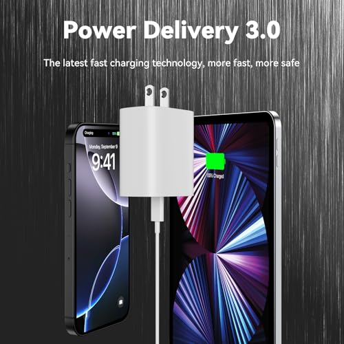 Ultimate i Phone 16 Pro Max Fast Charger with 8 FT USB-C Cable – High-Speed Wall Adapter in Stylish Purple – Compatible with i Phone 15 Series and i Pad Pro – Perfect for Quick Charging on the Go – Enhance Your Charging Experience with Extended Reach and Reliability