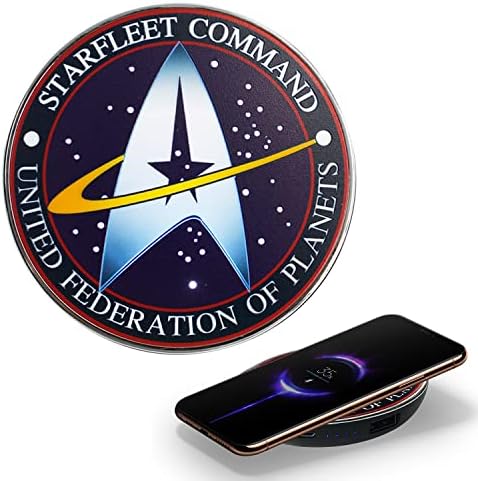 Star Trek Illuminating Wireless Charger & Backup Battery Pack – Sci-Fi Inspired Portable Phone Charger with Light-Up Transporter Pad Logo for Enhanced Compatibility and Fast Charging – Ultimate Gift for Star Trek Fans and Tech Enthusiasts