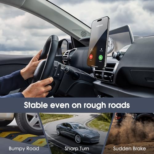 Vacuum Suction Magnetic Phone Holder for Car，Magsafe car Mount [Mag Safe] 360° Vacuum Magnetic iPhone Stand for Car/Desktop/Mirror/Bathroom/Gym，Car Mount for iPhone 16 Pro Max/Android – Enhanced Compatibility and Speed