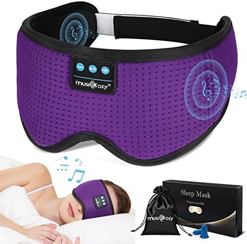 Transform Your Sleep Experience with MUSICOZY Bluetooth 5.4 Sleep Headphones & Eye Mask – Luxurious Wireless Music Earbuds for Side Sleepers, Premium HD Sound, and Ultimate Comfort for Restful Nights; Perfect Gift for Moms, Men, and Women Seeking Uninterrupted Relaxation and Mindfulness