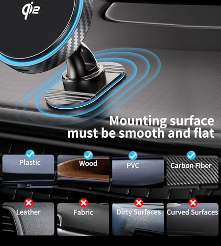 Revolutionary Qi2 Certified 15 W Mag Safe Wireless Car Mount Charger – 360° Rotatable Design for i Phone 12 to 16 Series, Perfect for Dash & Vent Installation – Ultimate Magnetic Charging Solution for Modern Drivers