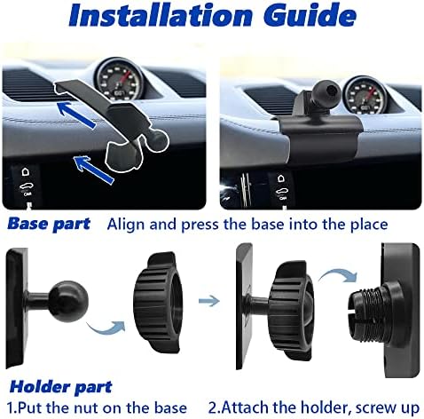Porsche Macan & Cayenne Car Phone Mount – Thick Case Compatible Air Vent Holder for 2015-2023 Models – Secure, 360° Rotating Mobile Navigation Cradle for Ultimate Driving Convenience and Safety