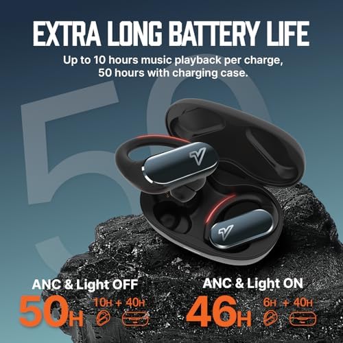Experience Unmatched Audio Freedom with VOKALEN Reflex Pro Wireless Sport Earbuds – Superior Active Noise Cancellation, IP68 Waterproof Design, Ergonomic Secure Fit, and 50-Hour Battery Life for Uninterrupted Workouts and Leisure Activities (Black)
