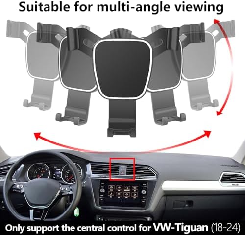 VW Tiguan 2018-2024 Premium Car Phone Holder – Custom-Fit Mobile Mount for Effortless Navigation & Hands-Free Calls – 360-Degree Rotating Auto Accessory – Sturdy & Stylish Design to Elevate Your Driving Experience