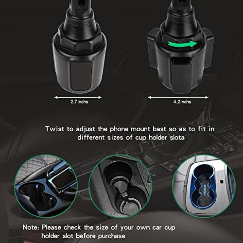 Ultimate le Quiven 360-Degree Car Cup Holder for Phones and Tablets – Versatile Mount for i Phone, Galaxy, and i Pad Mini – Enhanced Stability and Hands-Free Convenience for Safe Driving and Optimal Viewing