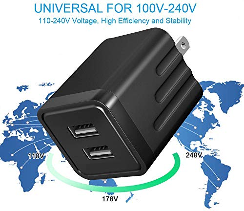 Ultra-Fast i Phone Dual Port Charger Set – 6 FT Lightning Cable & Compact Wall Plug Adapter for i Phone 14, 13, 12, 11 Pro Max, XS, X, 8, 7 Plus, SE & i Pad – Quick Charge Technology for Seamless Power on the Go