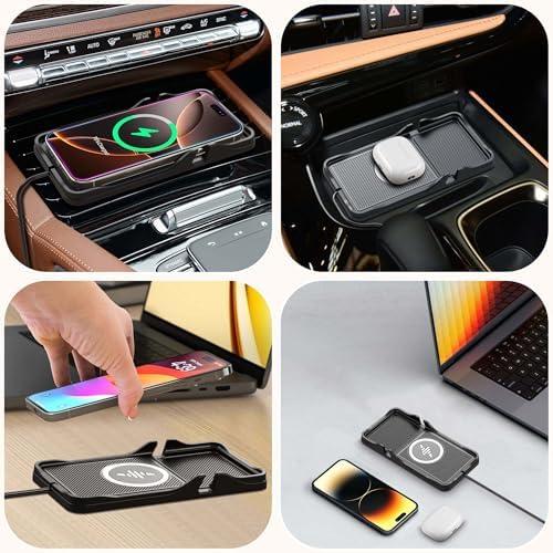 Revolutionize Your Driving Experience with the LANSEMKU Wireless Car Charging Pad – Fast, Safe & Anti-Slip Dashboard Holder for i Phone 16/15/14/13 Pro Max & Samsung Devices, Compact Charging Mat for Ultimate Convenience and Efficiency