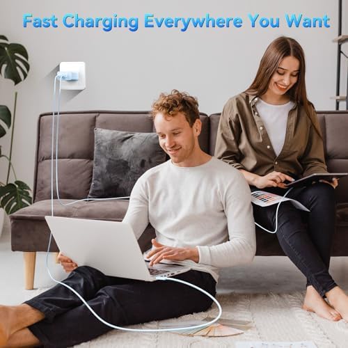 Power Up Your Devices Instantly with the 45 W Dual USB-C Fast Charger for i Phone 16 Series – Includes 6.6 FT USB-C Cable for Maximum Convenience and Compatibility with Pad Pro/Air, Galaxy S25/S24, and More – Compact, Reliable, and Efficient Charging Solution