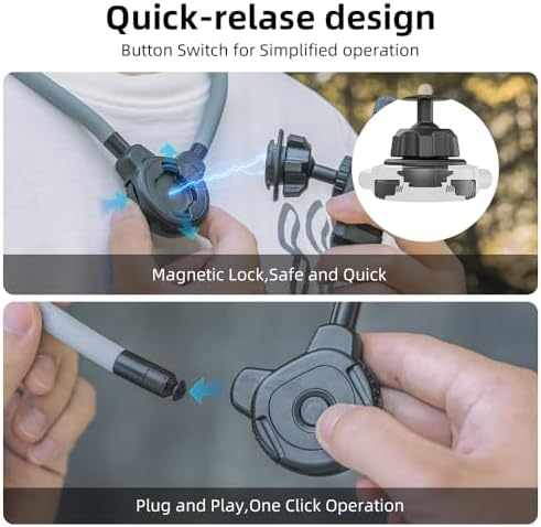 Elevate Your Vlogging Experience with SOH Magnetic Neck Phone Mount – Adjustable Hands-Free Holder for i Phone 12-16 & Android Devices – Lightweight Chest Stand with Quick-Release Magnetic Design for Optimal Content Creation Flexibility