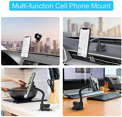 Ultimate APPS2 Magnetic Car Phone Holder Mount – Six Strong Magnets for Secure Grip, Versatile Suction Cup for Windshield & Dashboard, Universal Fit for Smartphones & Mini Tablets, 360-Degree Swivel Design for Hands-Free Convenience, Durable & Easy to Install for Enhanced Driving Safety