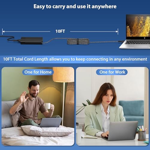 Ultimate 65 W USB-C Laptop Charger for HP Spectre, Elite Book, and Chromebook – Fast Charging AC Power Adapter with Enhanced Compatibility for X360, Envy, and ZBook Series – Reliable Type-C Connection for Efficient Performance