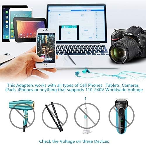 Compact Travel Power Adapter Set for Brazil, Peru & Chile – 20 W Dual USB & USB-C Charger with 2 USA Sockets – Fast Charging with Type C & N Attachments – Portable Plug Converter for Global Travelers – Stay Connected Anywhere