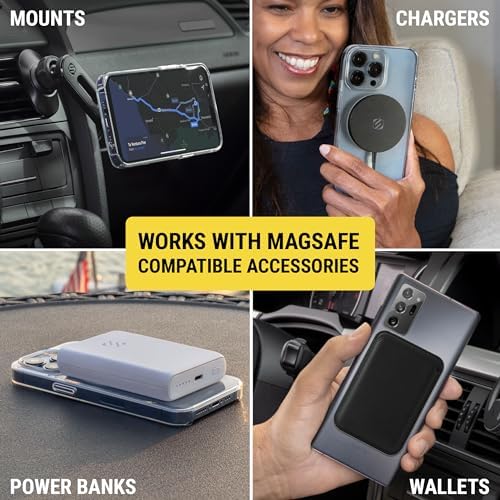 Scosche Magic Ring™ Magnetic Adapter Pack of 2 – Ultimate Mag Safe Compatibility for i Phone, Galaxy & Android Devices | Fast Wireless Charging & Secure Mounting Solution | Durable Metal Sticker Converters for Enhanced Mobile Experience