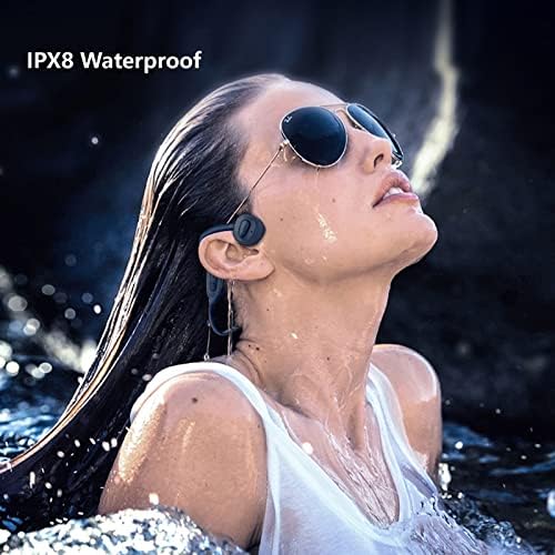 Revolutionary Bluetooth 5.0 Bone Conduction Neckband Headphones – Waterproof Open Ear Earphones for Active Lifestyles, Perfect for Cycling, Running, and Gym Workouts with Fast Charging and Universal Compatibility