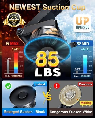 VANMASS 2024 Enhanced Universal Phone Holder – Super Suction Cup Mount for Car Dashboard, Window & Vent – Securely Fits i Phone 15 Pro Max, 14, 13 & More – Hands-Free Vehicle Cradle with 360-Degree Rotation – Sleek Blue Design for Ultimate Convenience and Safety