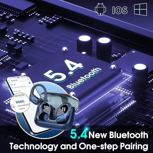 Ultimate Bluetooth 5.4 Wireless Earbuds with 75-Hour Playtime – Ergonomic Deep Bass Sport Headphones with IPX7 Waterproof Rating for Active Lifestyles, Advanced ENC Noise Cancelling Mic for Superior Call Clarity – Ideal for Fitness and Outdoor Activities