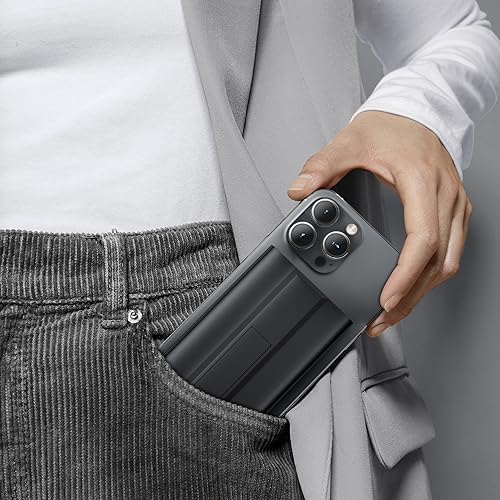 LULULOOK 10,000 m Ah Magnetic Power Bank for i Phone – Sleek Blue Mag-Safe Battery Pack with 15 W Fast Wireless Charging & Kickstand – Ultimate Portable Charger for i Phone 16/15/14/13/12 Mini Plus Pro – USB-C Cable Included – Perfect for On-the-Go Power Solutions