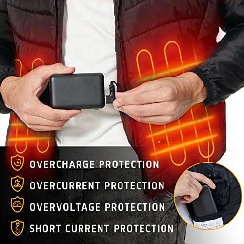 Ultimate 10,000 m Ah Rechargeable Battery Pack for Heated Vests and Jackets – High-Speed 5 V 2 A Portable Power Bank for Uninterrupted Warmth in Cold Weather – Ideal for Men and Women’s Heated Clothing Accessories – Lightweight, Durable, and Optimized for Maximum Compatibility