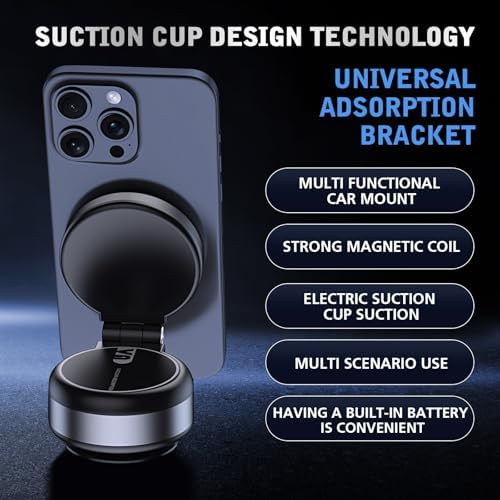 Revolutionary Electric Vacuum Magnetic Suction Phone Holder – Adjustable Telescopic Car Mount for Ultimate Smartphone Stability and Convenience – Foldable Double-Sided Magnetic Design for Enhanced Compatibility and Effortless Access
